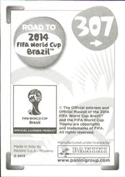 2013 Panini Road to 2014 FIFA World Cup Brazil Stickers #307 Wesley Sneijder Back
