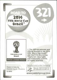2013 Panini Road to 2014 FIFA World Cup Brazil Stickers #321 Nani Back