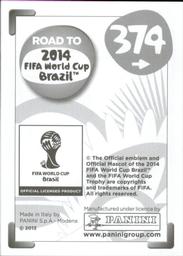 2013 Panini Road to 2014 FIFA World Cup Brazil Stickers #374 Essaid Belkalem Back