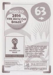 2013 Panini Road to 2014 FIFA World Cup Brazil Stickers #63 Fernando Gago Back