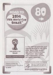 2013 Panini Road to 2014 FIFA World Cup Brazil Stickers #80 Egidio Arevalo Rios Back