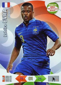 2013 Panini Adrenalyn XL Road to 2014 FIFA World Cup Brazil #90 Patrice Evra Front