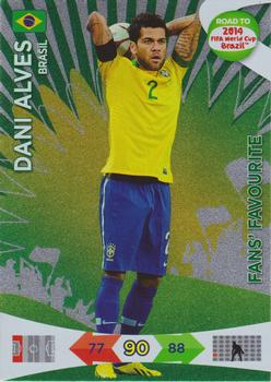 2013 Panini Adrenalyn XL Road to 2014 FIFA World Cup Brazil - Fans' Favourites #192 Daniel Alves Front