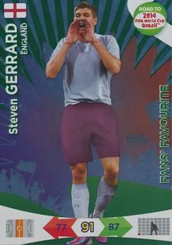 2013 Panini Adrenalyn XL Road to 2014 FIFA World Cup Brazil - Fans' Favourites #195a Steven Gerrard Front