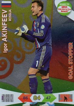 2013 Panini Adrenalyn XL Road to 2014 FIFA World Cup Brazil - Goal Stoppers #217 Igor Akinfeev Front