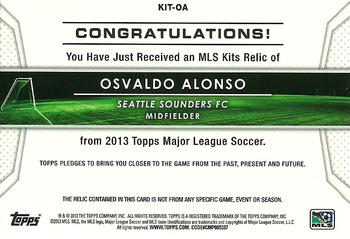 2013 Topps MLS - Relics #KIT-OA Osvaldo Alonso Back