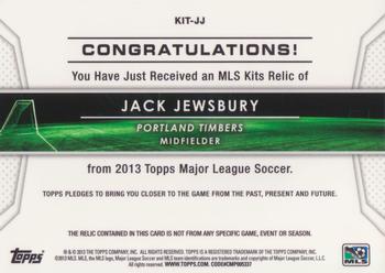 2013 Topps MLS - Relics #KIT-JJ Jack Jewsbury Back