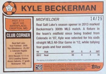 2013 Topps MLS - 1978 English Footballer Autographs #EPLA-KB Kyle Beckerman Back