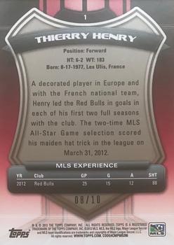 2013 Topps MLS - Black #1 Thierry Henry Back