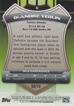 2013 Topps MLS - Black #42 DeAndre Yedlin Back