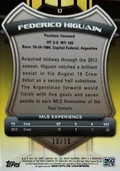 2013 Topps MLS - Black #57 Federico Higuain Back