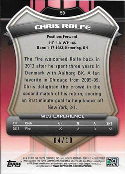 2013 Topps MLS - Black #59 Chris Rolfe Back