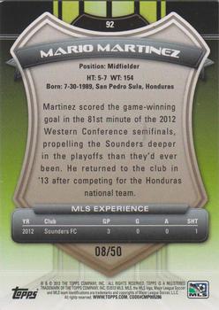 2013 Topps MLS - Black #92 Mario Martinez Back