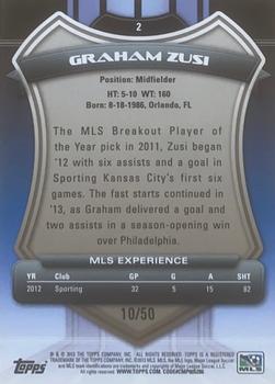 2013 Topps MLS - Blue #2 Graham Zusi Back
