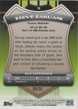 2013 Topps MLS - Blue #10 Steve Zakuani Back