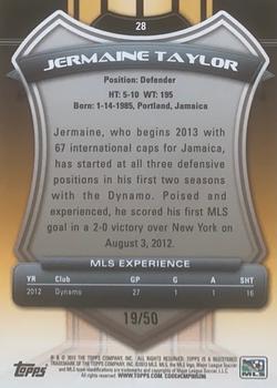 2013 Topps MLS - Blue #28 Jermaine Taylor Back