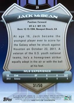 2013 Topps MLS - Blue #29 Jack McBean Back