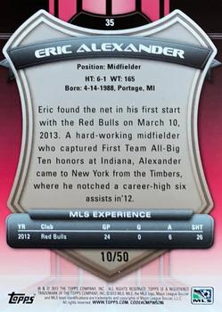 2013 Topps MLS - Blue #35 Eric Alexander Back