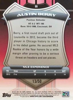 2013 Topps MLS - Blue #55 Austin Berry Back