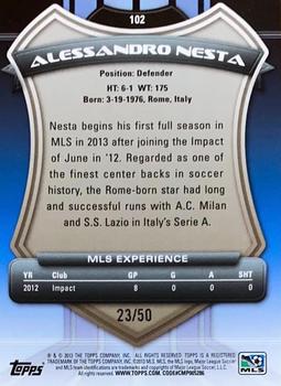 2013 Topps MLS - Blue #102 Alessandro Nesta Back