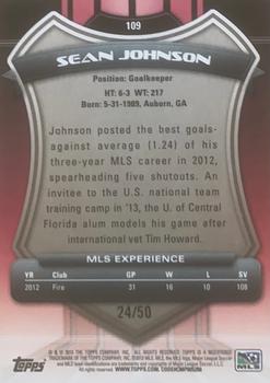 2013 Topps MLS - Blue #109 Sean Johnson Back