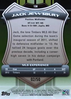 2013 Topps MLS - Blue #138 Jack Jewsbury Back