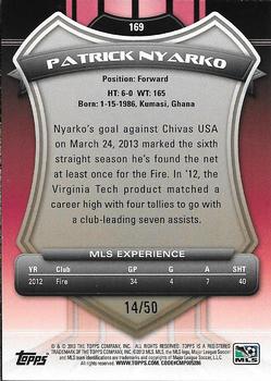 2013 Topps MLS - Blue #169 Patrick Nyarko Back