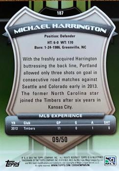 2013 Topps MLS - Blue #187 Michael Harrington Back