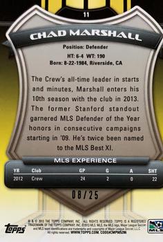 2013 Topps MLS - Gold #11 Chad Marshall Back