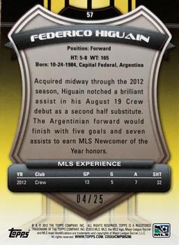2013 Topps MLS - Gold #57 Federico Higuain Back