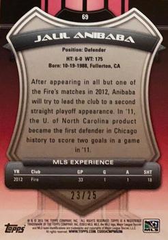 2013 Topps MLS - Gold #69 Jalil Anibaba Back