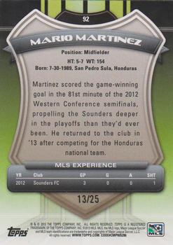 2013 Topps MLS - Gold #92 Mario Martinez Back