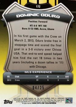 2013 Topps MLS - Gold #172 Dominic Oduro Back