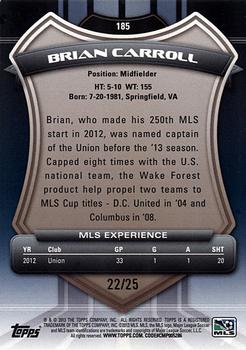2013 Topps MLS - Gold #185 Brian Carroll Back