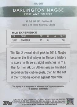 2013 Topps MLS - Maestros Autographs #MA-DN Darlington Nagbe Back