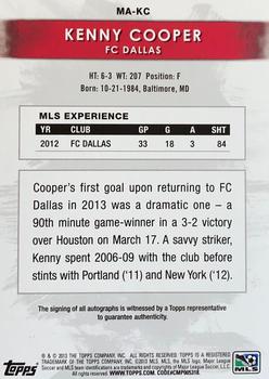 2013 Topps MLS - Maestros Autographs #MA-KC Kenny Cooper Back