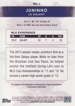 2013 Topps MLS - Maestros Autographs #MA-J Juninho Back