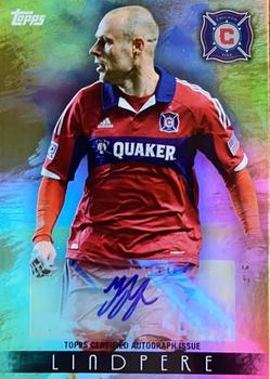 2013 Topps MLS - Maestros Autographs Gold #MA-JL Joel Lindpere Front