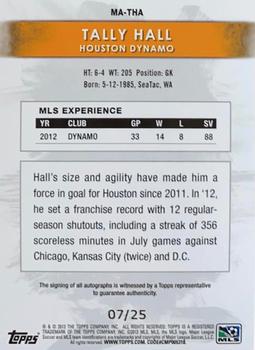 2013 Topps MLS - Maestros Autographs Gold #MA-THA Tally Hall Back