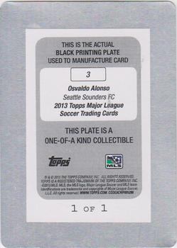 2013 Topps MLS - Printing Plates Black #3 Osvaldo Alonso Back