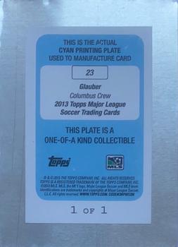 2013 Topps MLS - Printing Plates Cyan #23 Glauber Back