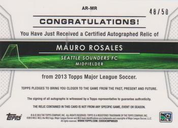 2013 Topps MLS - Relic Autographs Gold #AR-MR Mauro Rosales Back
