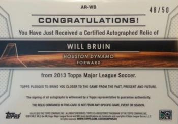 2013 Topps MLS - Relic Autographs Gold #AR-WB Will Bruin Back