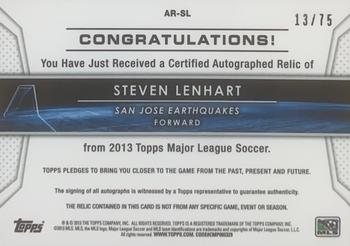 2013 Topps MLS - Relic Autographs Green #AR-SL Steven Lenhart Back
