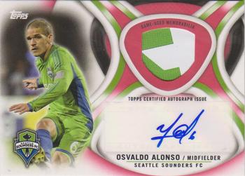 2013 Topps MLS - Relic Autographs Red Prime #AR-OA Osvaldo Alonso Front