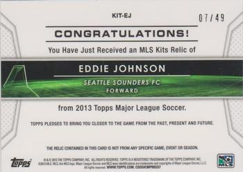 2013 Topps MLS - Relics Blue #KIT-EJ Eddie Johnson Back