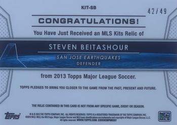 2013 Topps MLS - Relics Blue #KIT-SB Steven Beitashour Back