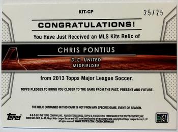 2013 Topps MLS - Relics Red #KIT-CP Chris Pontius Back