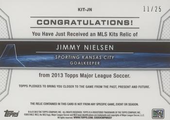 2013 Topps MLS - Relics Red #KIT-JN Jimmy Nielsen Back