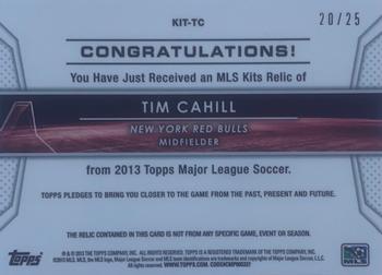 2013 Topps MLS - Relics Red #KIT-TC Tim Cahill Back